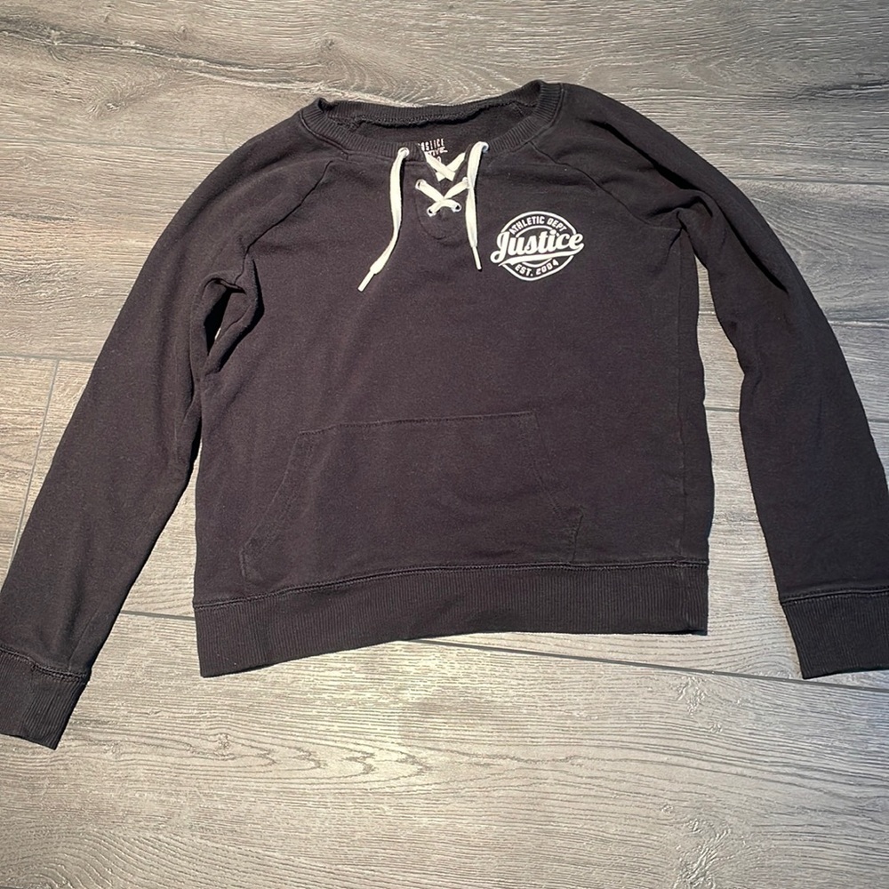 Black Justice thin sweatshirt. Size 8/10